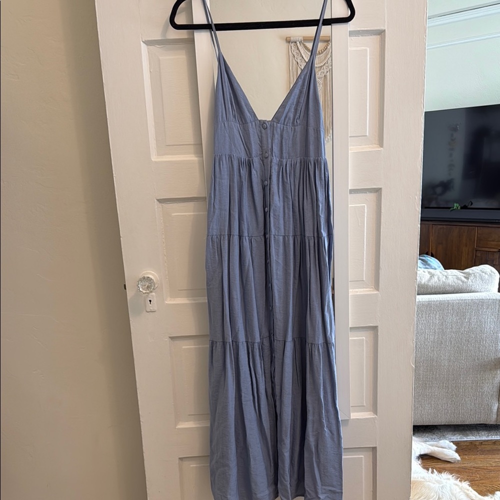 Gray Sleeveless Maxi Sundress with Spaghetti Straps